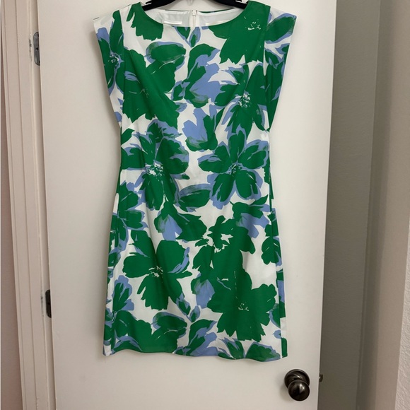 Willow Glenn Dresses & Skirts - Chic cap sleeve Green and Blue Floral Mini shift Dress.  Size XS.